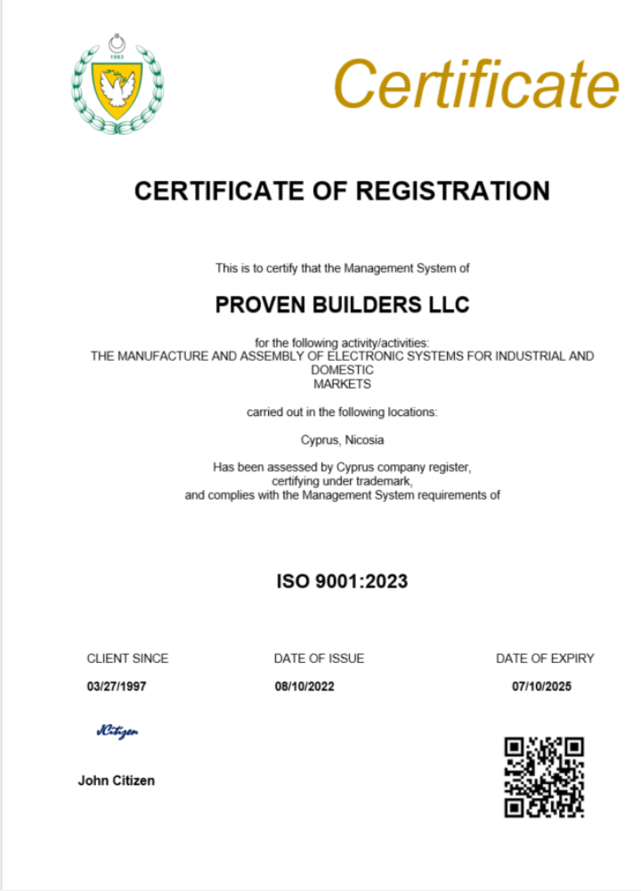 Cyprus certificate of registration Word and PDF template